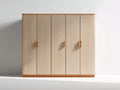 Armoire - bois d'ingénierie - 222 x 58 x 204 cm - chêne naturel - style contemporain